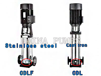 CDL multi-stage vertical centrifugal pump drawing